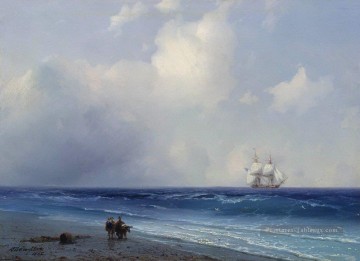 vue sur la mer 1865 Romantique Ivan Aivazovsky russe Peinture à l'huile